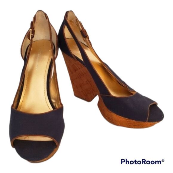 *BCBGeneration Denim Cork Platform Wedge Sz 8.5 - Picture 1 of 9